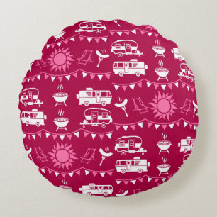 Caravan Camping Home Decor Round Cushion