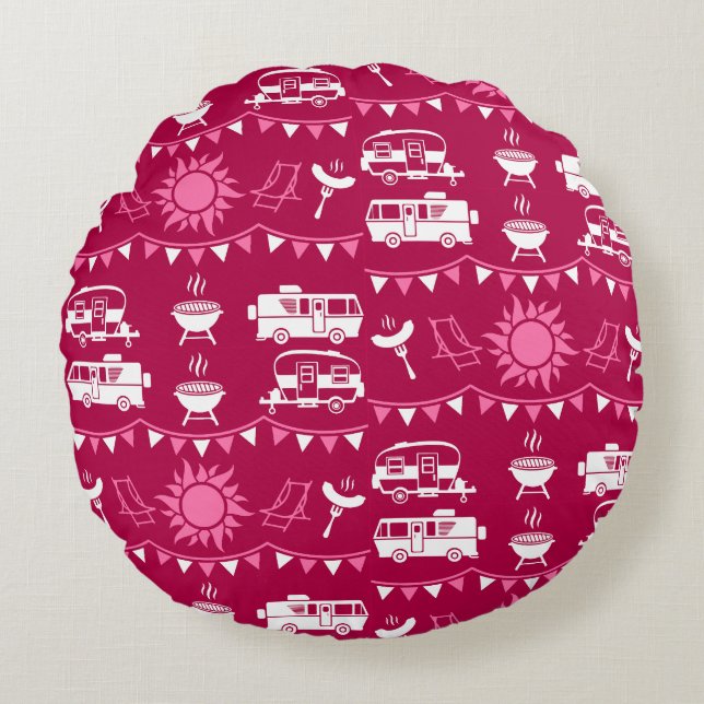 Caravan Camping Home Decor Round Cushion (Front)