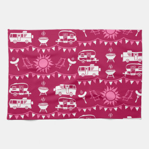 Caravan Camping Home Decor Tea Towel