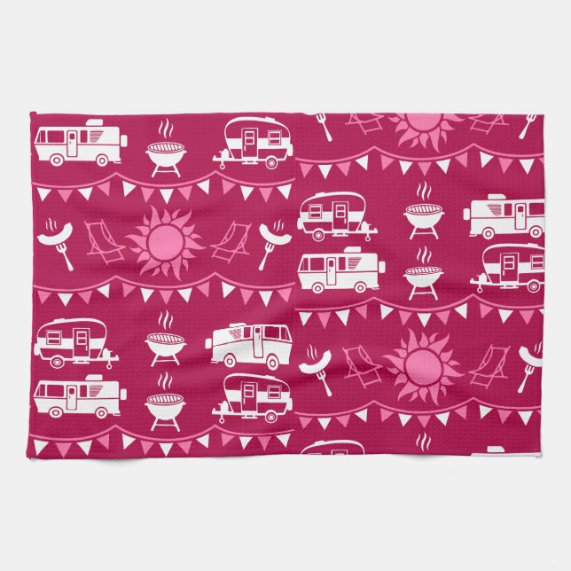 Caravan Camping Home Decor Tea Towel (Horizontal)