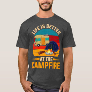 Caravan Campsite Nature Camper Outdoor Camp Retro T-Shirt