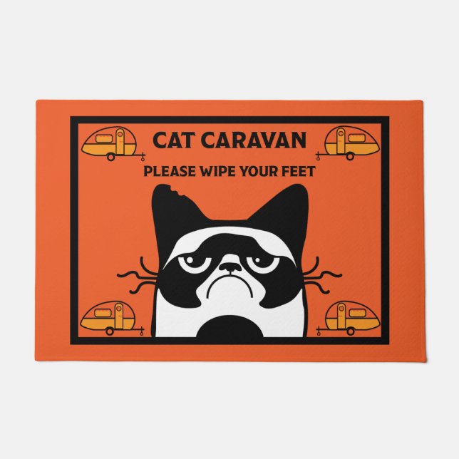 Caravan Cat Door Mat (Front)