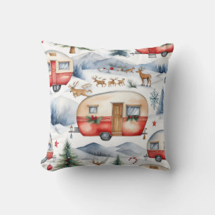Caravan Christmas Cushion