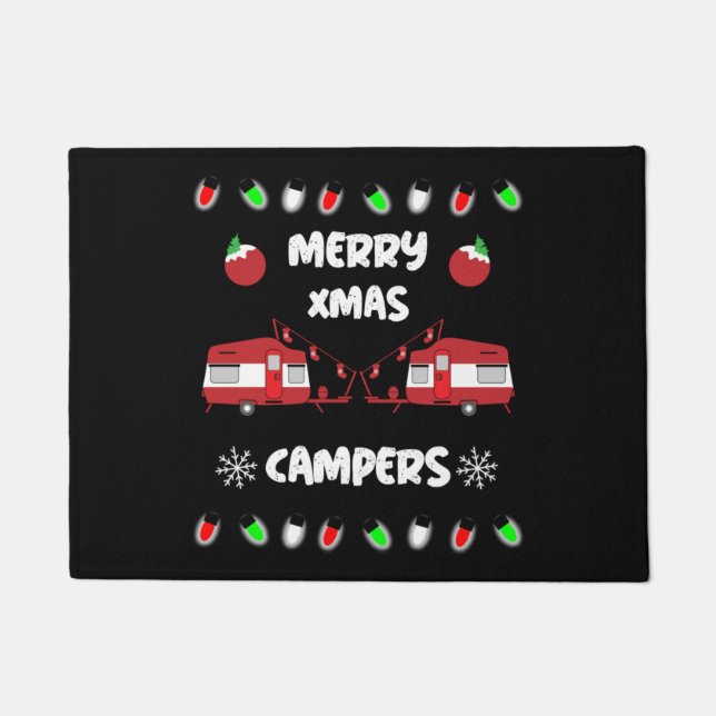 Caravan Christmas Decor Doormat (Front)