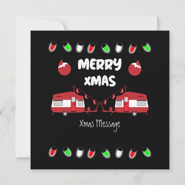 Caravan Christmas Decor Doormat Latte Mug Card (Front)