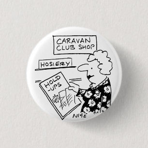 Caravan Club Shop Hosiery Hold-Ups Cartoon 3 Cm Round Badge