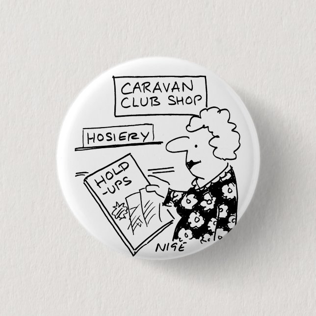 Caravan Club Shop Hosiery Hold-Ups Cartoon 3 Cm Round Badge (Front)
