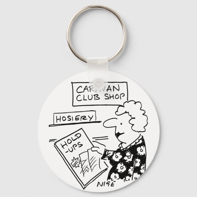 Caravan Club Shop Hosiery Hold-Ups Cartoon Key Ring (Front)