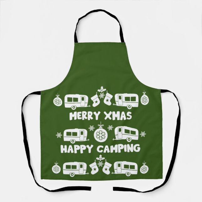 Caravan Happy Christmas Camping   Apron (Front)