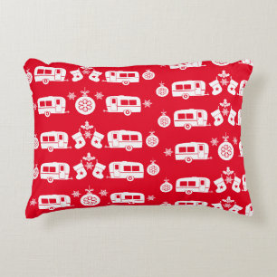Caravan Happy Christmas Camping Decorative Cushion