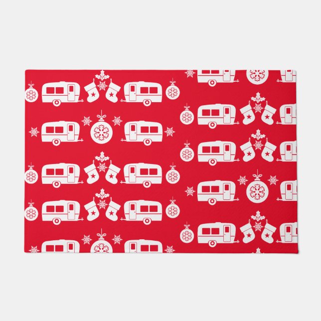 Caravan Happy Christmas Camping   Doormat (Front)