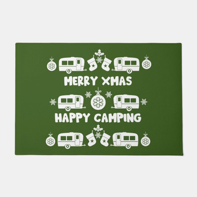 Caravan Happy Christmas Camping   Doormat (Front)