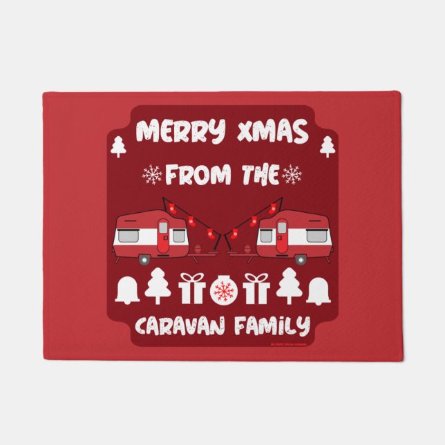 Caravan Happy Christmas Camping    Doormat (Front)