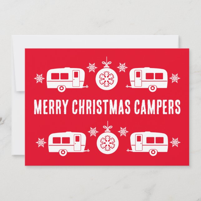 Caravan Happy Christmas Camping   Holiday Card (Front)