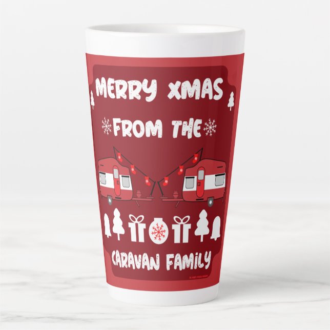 Caravan Happy Christmas Camping   Latte Mug (Front)