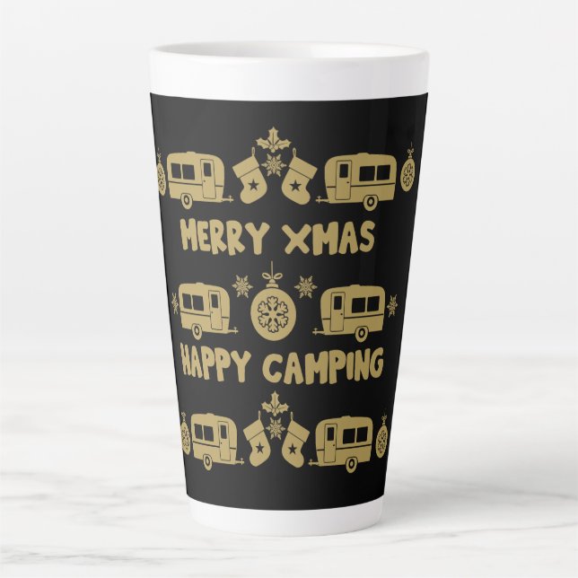Caravan Happy Christmas Camping   Latte Mug (Front)