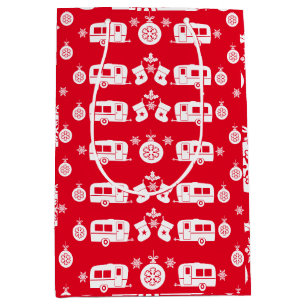 Caravan Happy Christmas Camping Medium Gift Bag