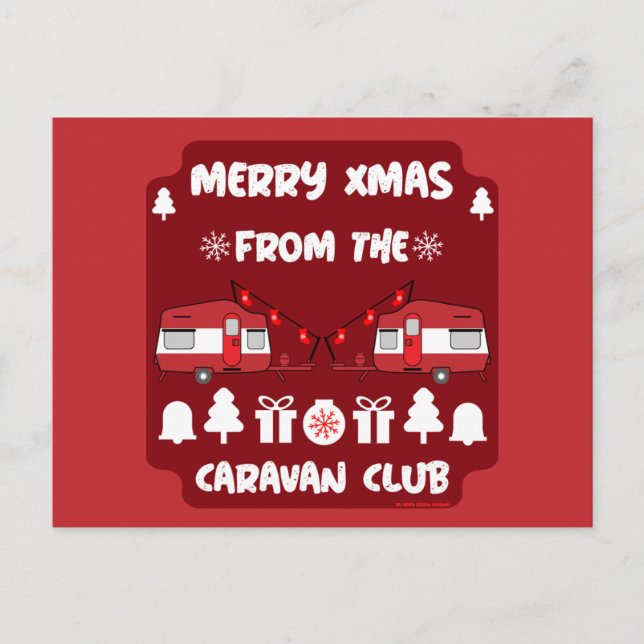 Caravan Happy Christmas Camping   Postcard (Front)
