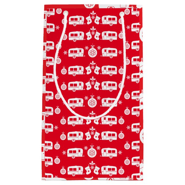 Caravan Happy Christmas Camping   Small Gift Bag (Front)