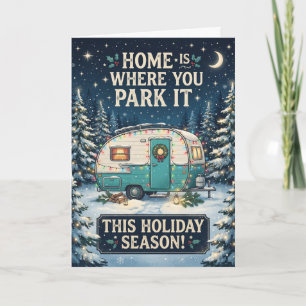 Caravan Holiday Home Christmas Card
