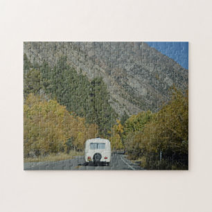 Caravan in Autumn Driving the June Lake Loop Jigsaw Puzzle