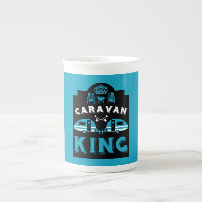 Caravan King Gifts For Campers Bone China Mug (Front)