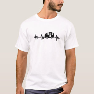Caravan Motorhome Camping Camper Heartbeat Caravan T-Shirt