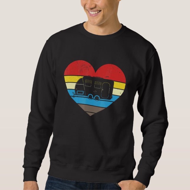 Caravan Retro Heart Camping Sweatshirt (Front)