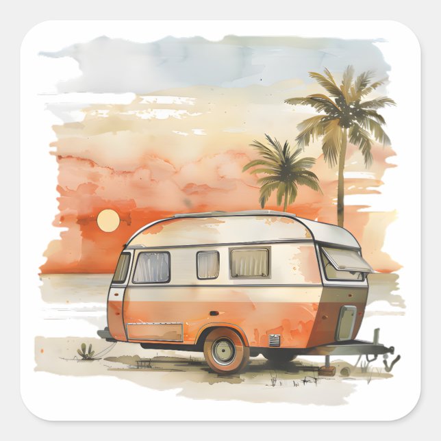 Caravan Square Sticker (Front)