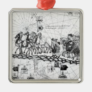 Caravans Crossing The Urals on the way to Metal Tree Decoration