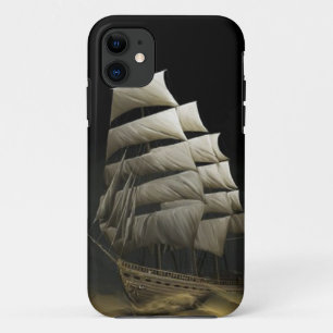 Caravel ship boat sail desert night storm case