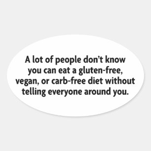 carb-free oval sticker