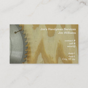 Carbide tipped circular saw blade business card