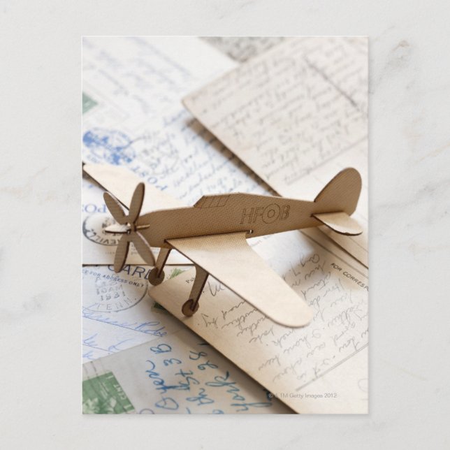 Carboard aeroplane on postcards (Front)