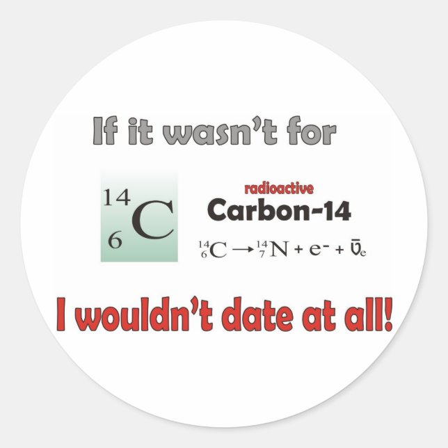 Carbon 14 Dating Classic Round Sticker (Front)