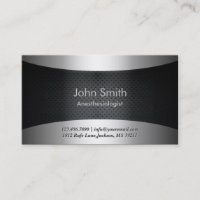Carbon Black Anaesthesiologist Business Card