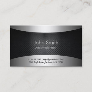 Carbon Black Anaesthesiologist Business Card