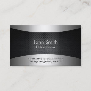 Carbon Black Athletic Trainer Business Card