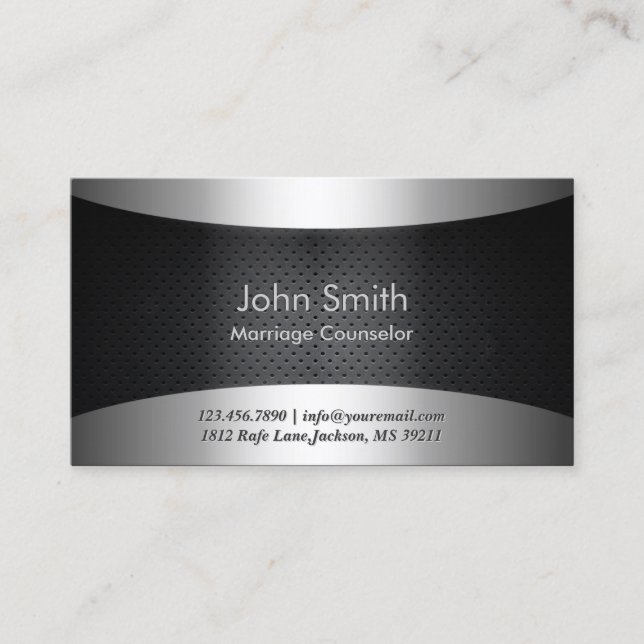 Carbon Black Marriage Counseling Couple Therapy Business Card (Front)