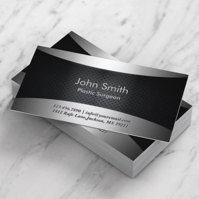 Carbon Black Plastic Surgeon Business Card (Creator Uploaded)
