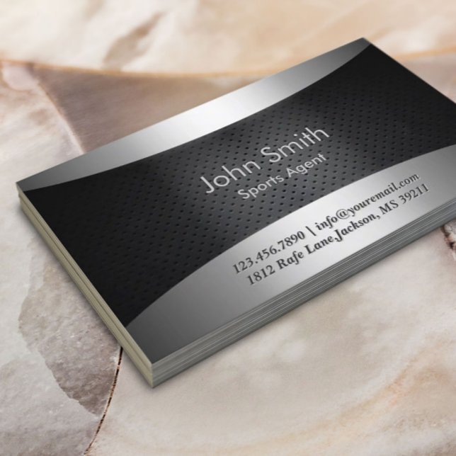 Carbon Black Sports Agent Business Card (Creator Uploaded)