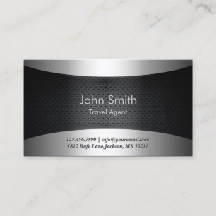 Carbon Black Travel Agent Business Card