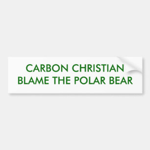 CARBON CHRISTIANBLAME THE POLAR BEAR BUMPER STICKER