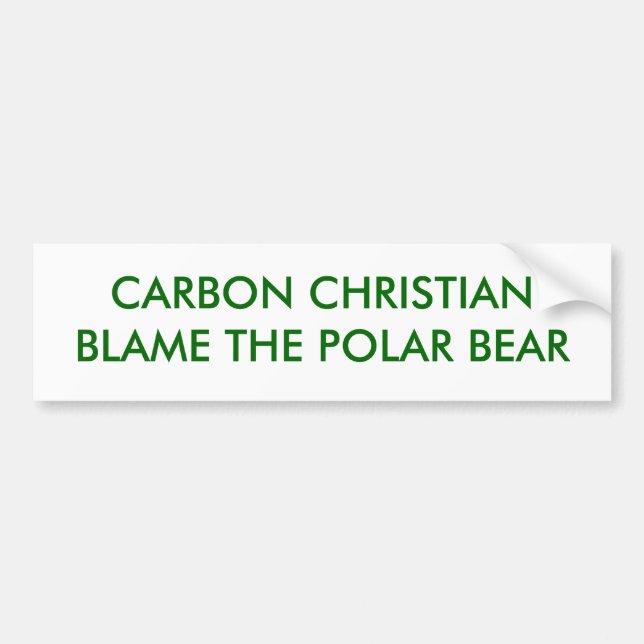 CARBON CHRISTIANBLAME THE POLAR BEAR BUMPER STICKER (Front)