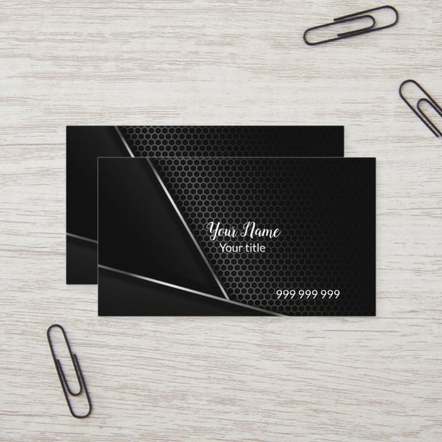 Carbon elegant black business card (Front/Back In Situ)