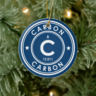 Carbon Element Blue Ceramic Ornament