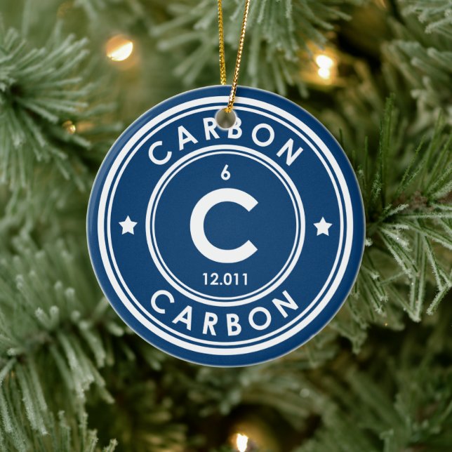 Carbon Element Blue Ceramic Ornament (Tree)