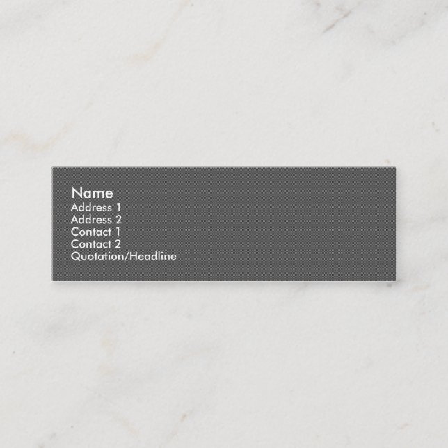 Carbon fiber skinny business card. mini business card (Front)