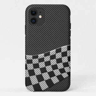 Carbon Fiber Style Racing Wave Print Case-Mate iPhone Case