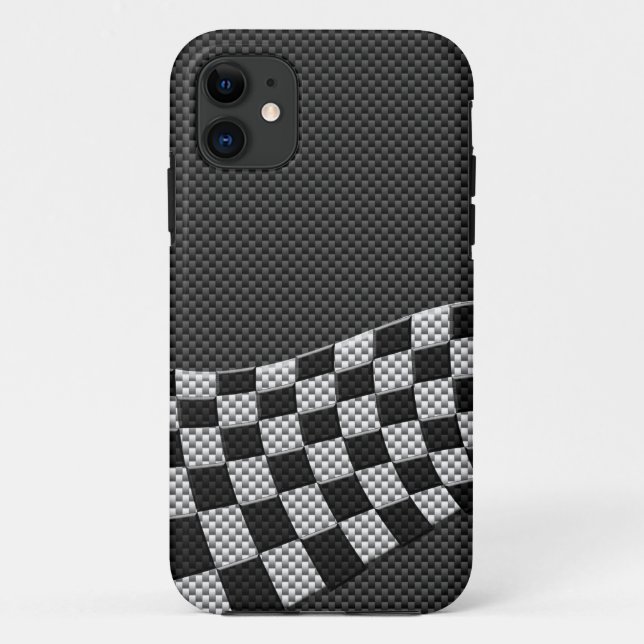 Carbon Fiber Style Racing Wave Print Case-Mate iPhone Case (Back)